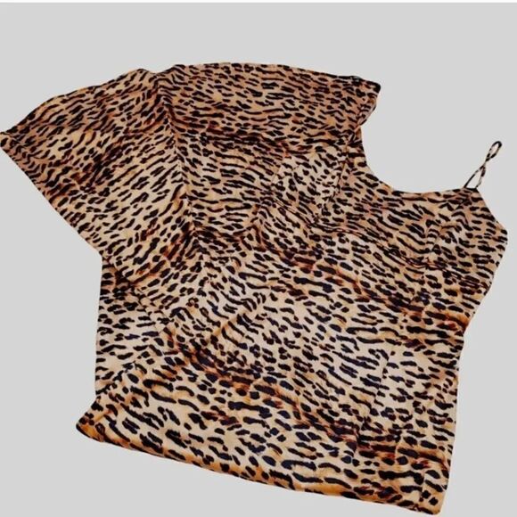 Vintage Gunne Sax Jessica McClintock Animal Print Maxi Satin Dress Size 9/10 - Picture 8 of 15